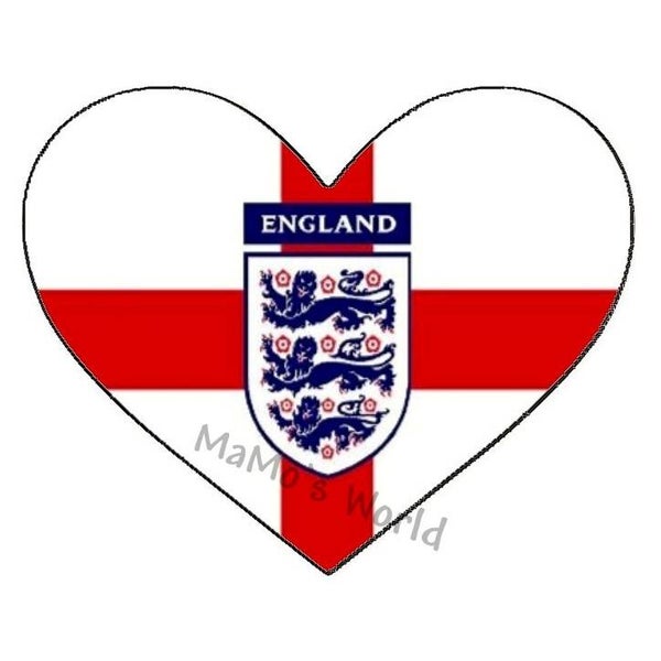 Aufkleber - Flagge - England - Herzform - versch. Größen