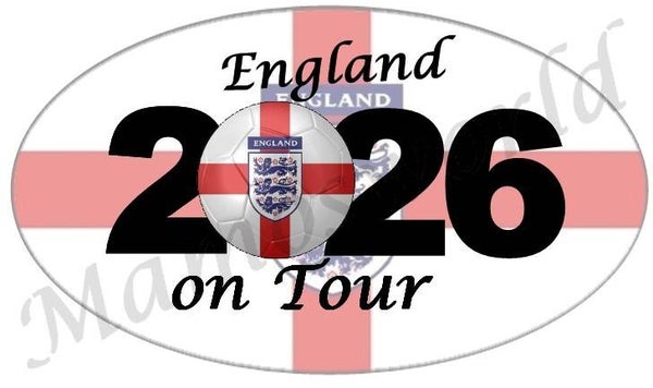 Aufkleber - Sticker - On Tour 2026 - England - versch. Größen - Oval