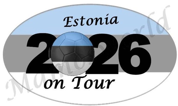 Aufkleber - Sticker - On Tour 2026 - Estland - versch. Größen - Oval