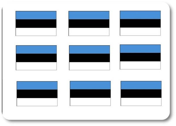 Aufkleber - Sticker - Estland Flagge - Set - 18 Stück - 25x15 mm