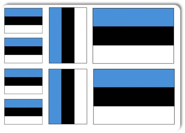 Aufkleber - Sticker - Estland Flagge - Set - 8 Stück - versch. Größen