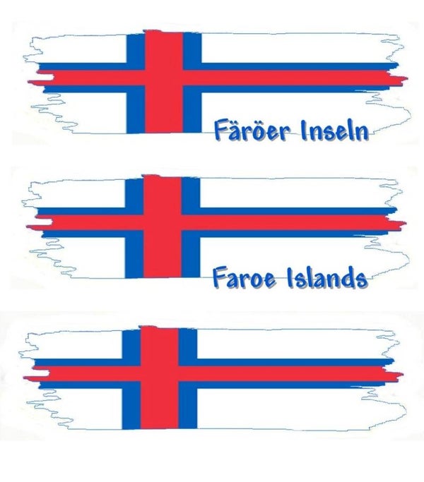 Aufkleber - Flagge - Färöer Inseln - versch. Motive - 125x40 mm