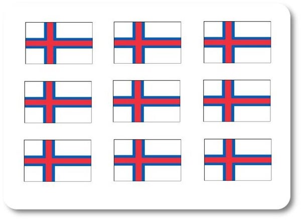 Aufkleber - Sticker - Färöer Inseln Flagge - Set - 18 Stück - 25x15 mm