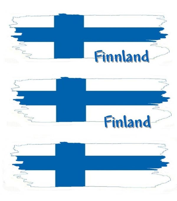 Aufkleber - Flagge - Finnland - versch. Motive - 125x40 mm