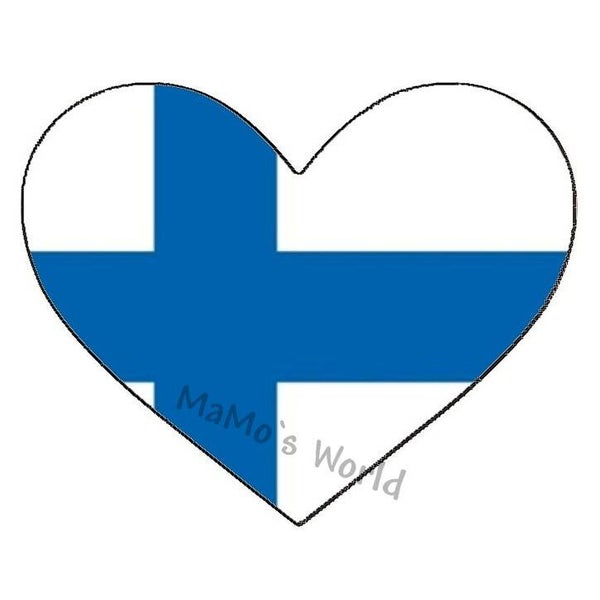 Aufkleber - Flagge - Finnland - Herzform - versch. Größen