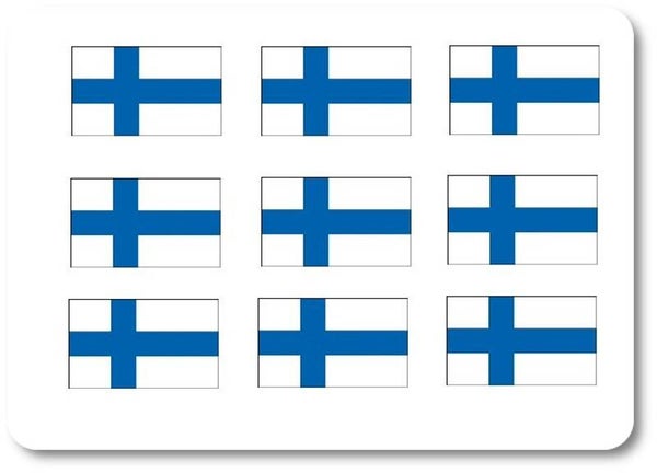 Aufkleber - Sticker - Finnland Flagge - Set - 18 Stück - 25x15 mm