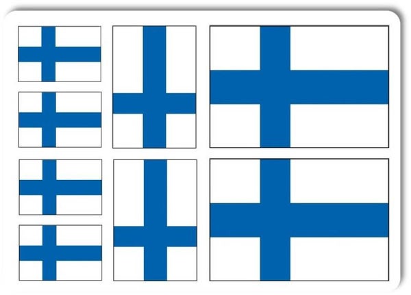 Aufkleber - Sticker - Finnland Flagge - Set - 8 Stück - versch. Größen