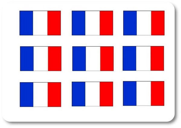 Aufkleber - Sticker - Frankreich Flagge - Set - 18 Stück - 25x15 mm