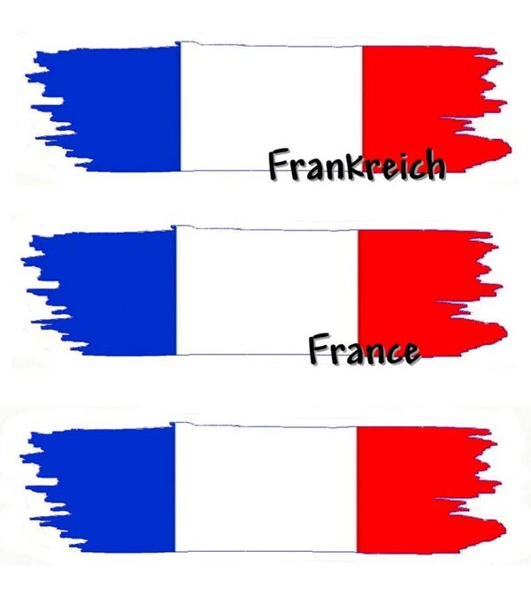 Aufkleber - Flagge - Frankreich - versch. Motive - 125x40 mm