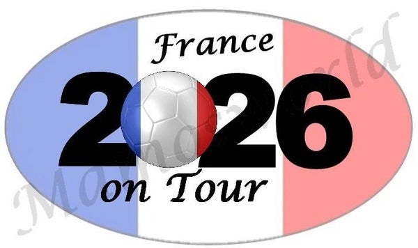 Aufkleber - Sticker - On Tour 2026 - Frankreich - versch. Größen - Oval
