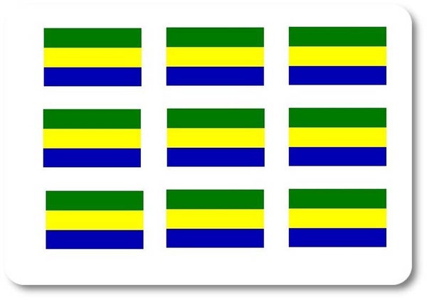 Aufkleber - Sticker - Gabun  Flagge - Set - 18 Stück - 25x15