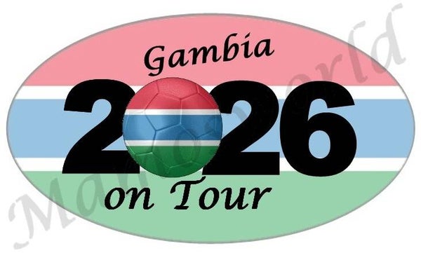 Aufkleber - Sticker - On Tour 2026 - Gambia - versch. Größen - Oval