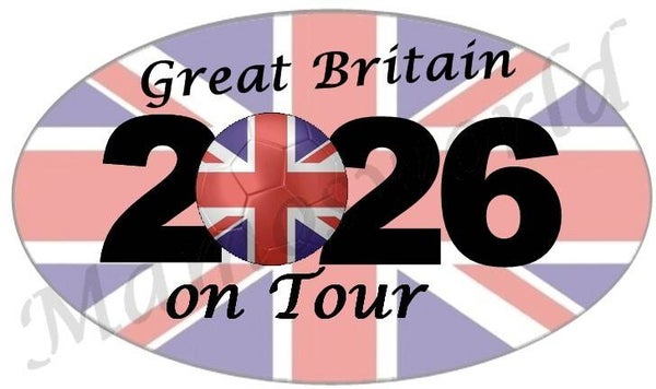 Aufkleber - Sticker - On Tour 2026 - Großbritannien - versch. Größen - Oval