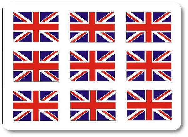 Aufkleber - Sticker - Großbritannien Flagge - Set - 18 Stück - 25x15 mm