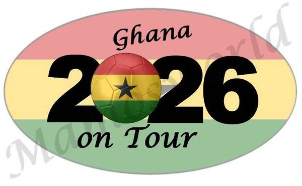 Aufkleber - Sticker - On Tour 2026 - Ghana - versch. Größen - Oval