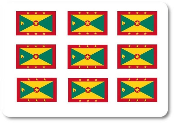 Aufkleber - Sticker - Grenada Flagge - Set - 18 Stück - 25x15