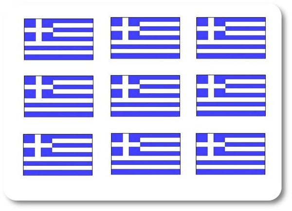 Aufkleber - Sticker - Griechenland Flagge - Set - 18 Stück - 25x15 mm