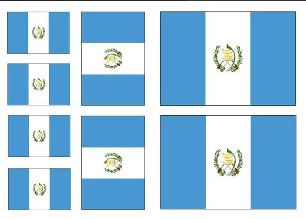 Aufkleber - Sticker - Guatemala  Flagge - Set - 8 Stück - versch. Größen