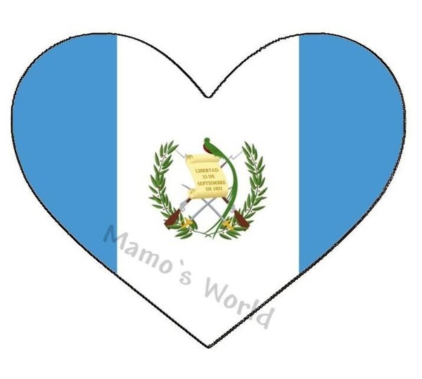 Aufkleber - Flagge - Guatemala - Herzform - versch. Größen