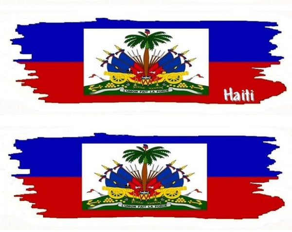 Aufkleber - Flagge - Haiti - versch. Motive - 125x40 mm