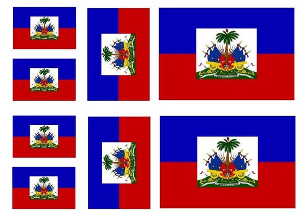 Aufkleber - Sticker - Haiti  Flagge - Set - 8 Stück - versch. Größen