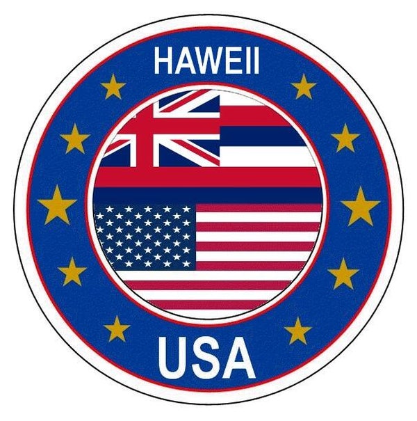 Aufkleber - Bundesstaaten USA - Hawaii  - Rund - versch. Größe