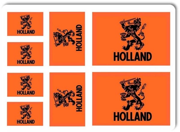 Aufkleber - Sticker - Holland Flagge - Set - 8 Stück - versch. Größen