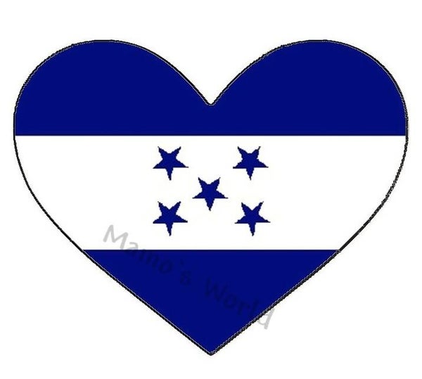 Aufkleber - Flagge - Honduras - Herzform - versch. Größen