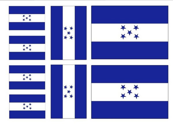 Aufkleber - Sticker - Honduras  Flagge - Set - 8 Stück - versch. Größen