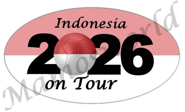 Aufkleber - Sticker - On Tour 2026 - Indonesien - versch. Größen - Oval