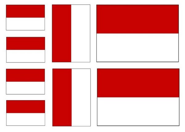 Aufkleber - Sticker -  Indonesien  Flagge - Set - 8 Stück - versch. Größen