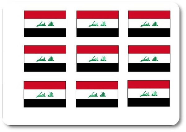 Aufkleber - Sticker -  Irak  Flagge - Set - 18 Stück - 25x15