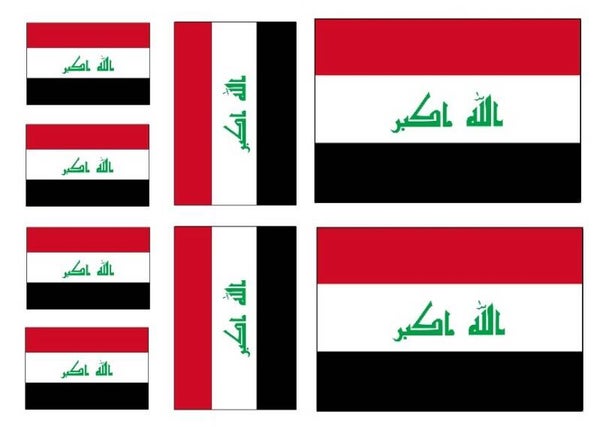 Aufkleber - Sticker -  Irak  Flagge - Set - 8 Stück - versch. Größen