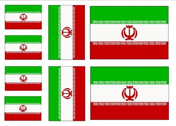 Aufkleber - Sticker -  Iran  Flagge - Set - 8 Stück - versch. Größen