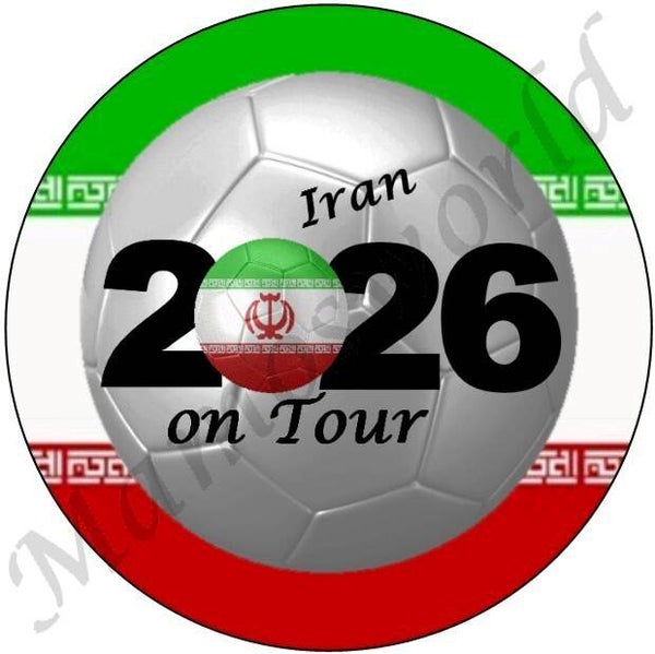 Aufkleber - Sticker - On Tour 2026 - Iran - 60 oder 90 mm Ø