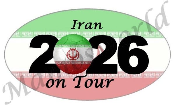 Aufkleber - Sticker - On Tour 2026 - Iran - versch. Größen - Oval
