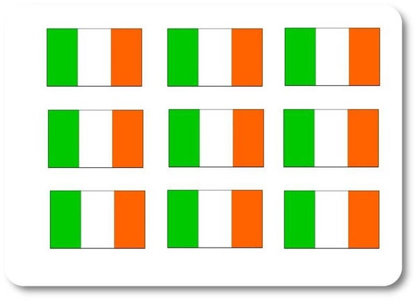 Aufkleber - Sticker - Irland Flagge - Set - 18 Stück - 25x15 mm