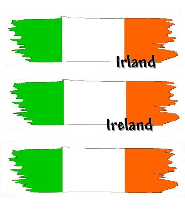 Aufkleber - Flagge - Irland - versch. Motive - 125x40 mm