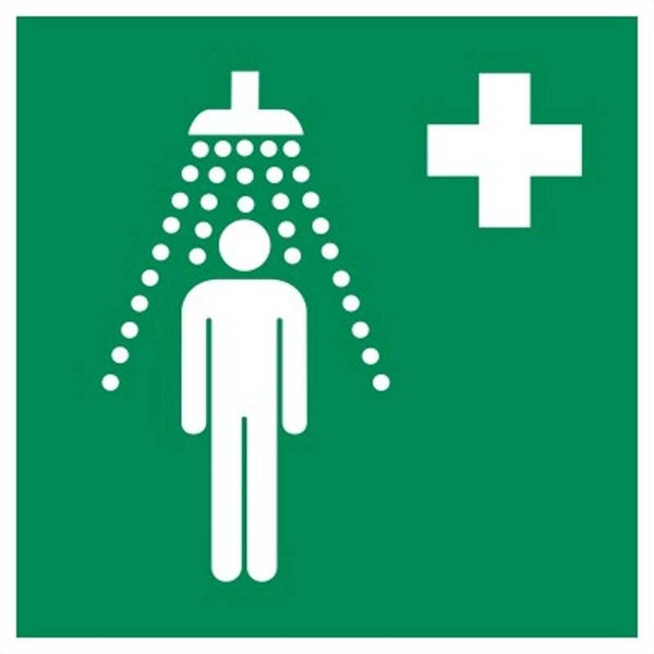 Aufkleber -  E012 Notdusche  - ISO DIN 7010 - Rettungszeichen - versch. Größen