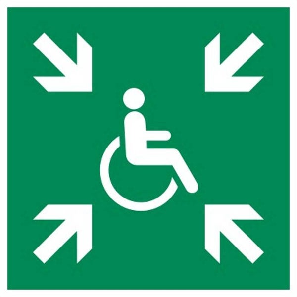 Aufkleber -  E024 Vorläufige Evakuierungsstelle  - ISO DIN 7010 - Rettungszeichen - versch. Größen
