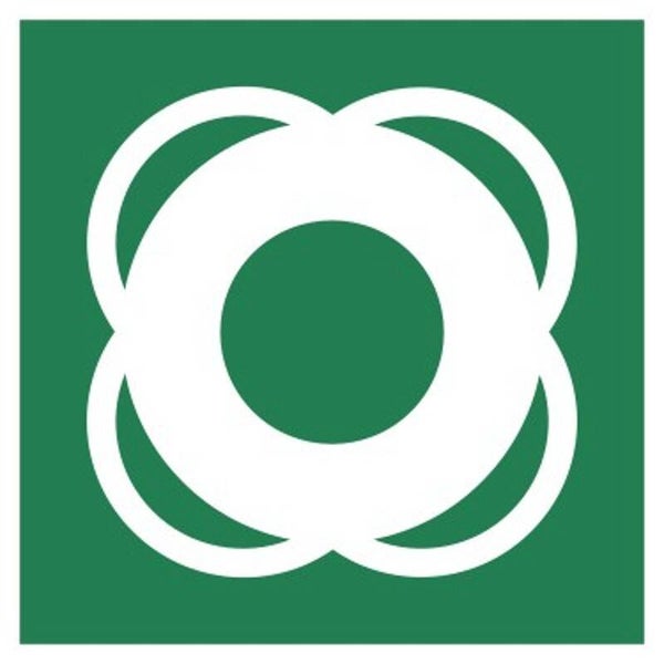 Aufkleber -  E040  Rettungsring  - ISO DIN 7010 - Rettungszeichen - versch. Größen