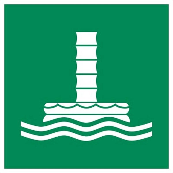 Aufkleber -  E055 Geschlossene Rutsche für Schiffsevakuierung - ISO DIN 7010 - Rettungszeichen - versch. Größen