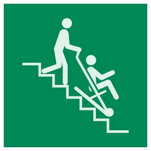 Aufkleber -  E060 Rettungsstuhl - ISO DIN 7010 - Rettungszeichen - versch. Größen