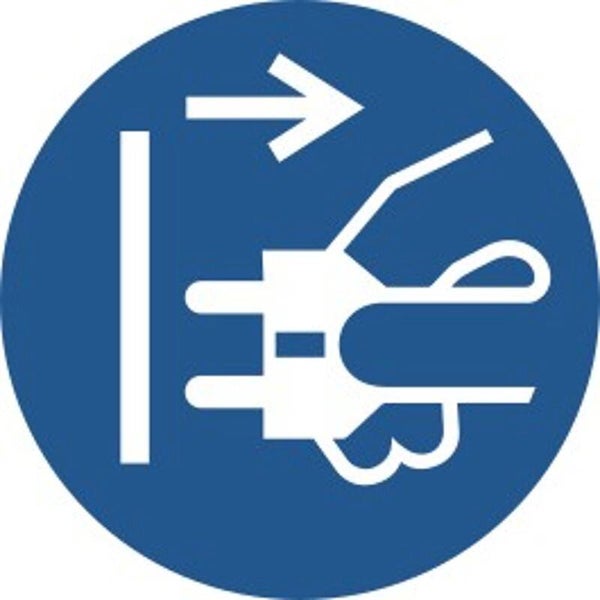 Aufkleber -  M006 Netzstecker ziehen - ISO DIN 7010 - Gebotszeichen - versch. Größen