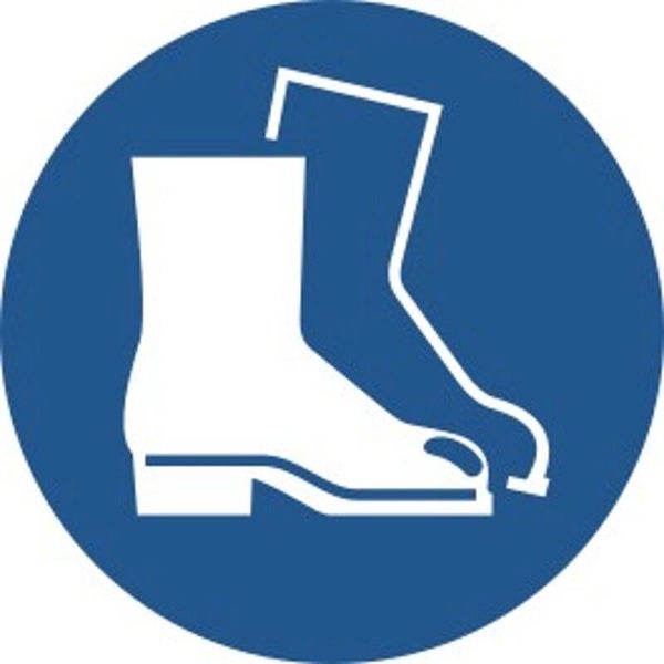 Aufkleber -  M008 Fußschutz benutzen - ISO DIN 7010 - Gebotszeichen - versch. Größen