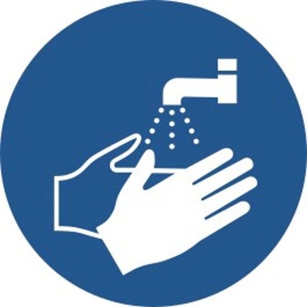 Aufkleber -  M011 Hände waschen - ISO DIN 7010 - Gebotszeichen - versch. Größen