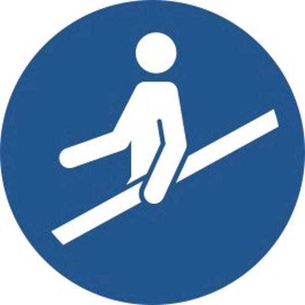 Aufkleber -  M012 Handlauf benutzen - ISO DIN 7010 - Gebotszeichen - versch. Größen
