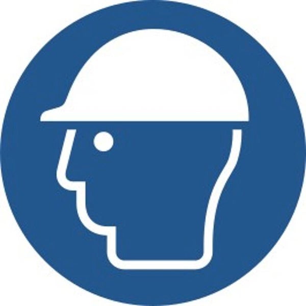 Aufkleber -  M014 Kopfschutz benutzen - ISO DIN 7010 - Gebotszeichen - versch. Größen