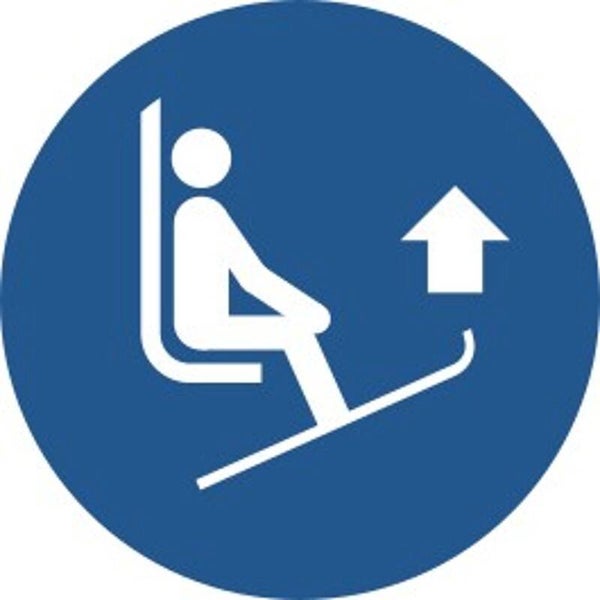 Aufkleber -  M036 Skispitzen anheben - ISO DIN 7010 - Gebotszeichen - versch. Größen