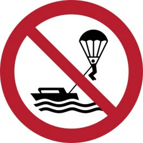 Aufkleber -  P066 Parasailing verboten  - ISO DIN 7010 - Verbotszeichen - versch. Größen